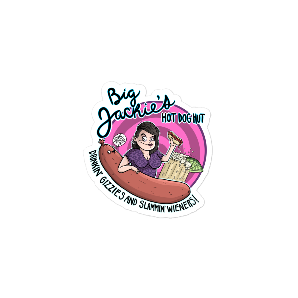 Big Jackie's Hot Dog Hut Bubble-free vinyl stickers