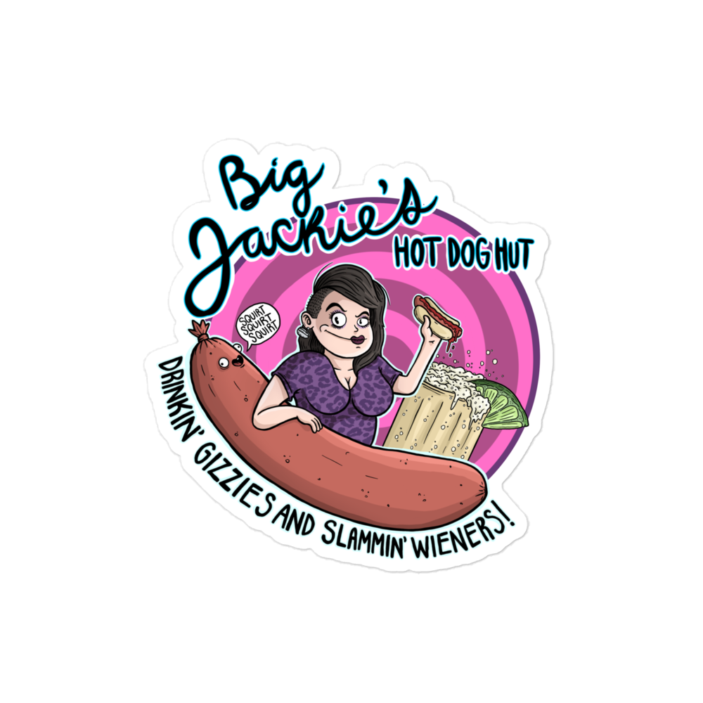 Big Jackie's Hot Dog Hut Bubble-free vinyl stickers