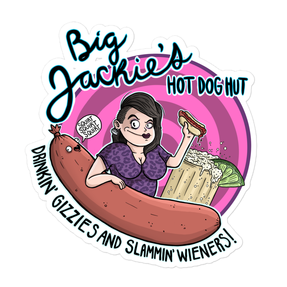 Big Jackie's Hot Dog Hut Bubble-free vinyl stickers