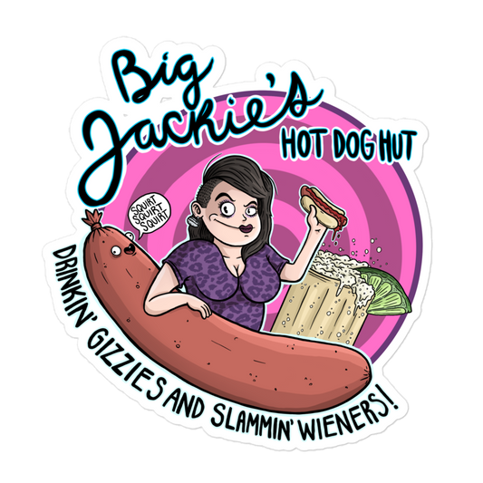 Big Jackie's Hot Dog Hut Bubble-free vinyl stickers